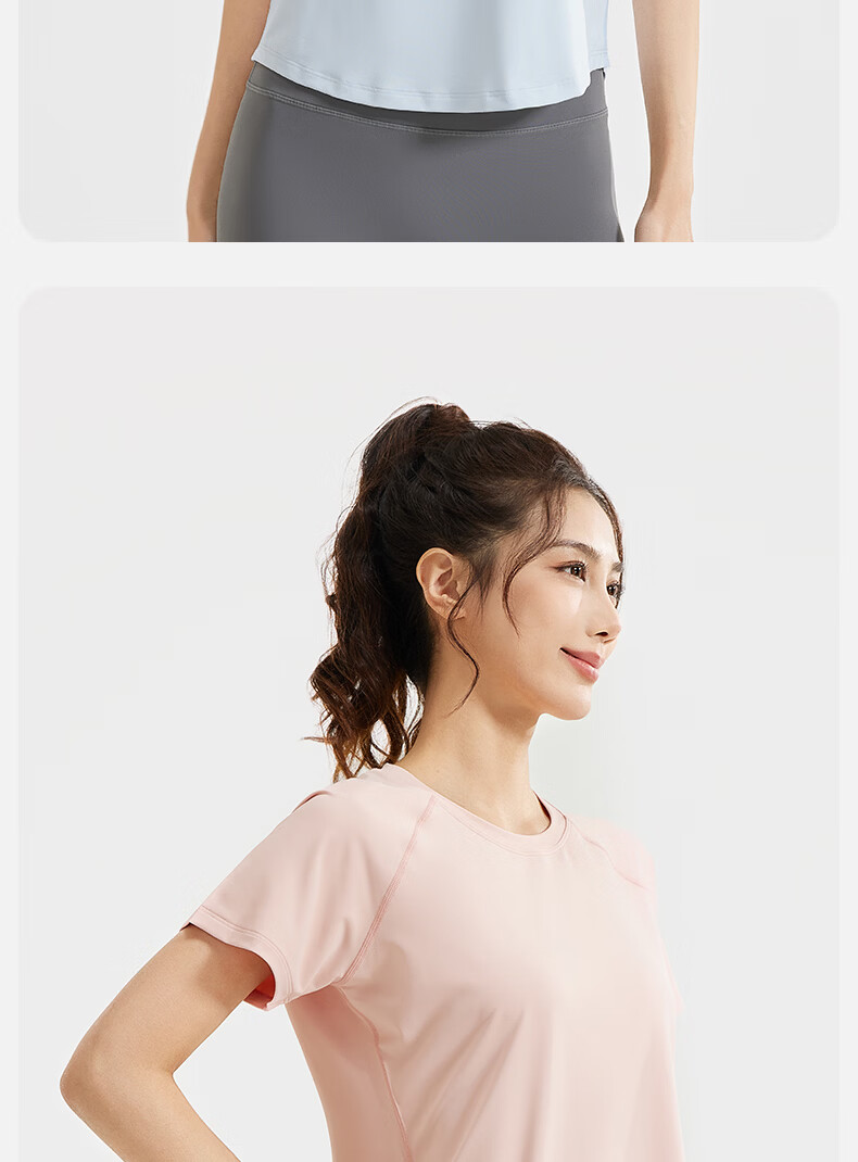 MINISO Yoga T-Shirt Quick-Dry Sports Top Women Yoga Wear New Short Sleeve Running Training Breathable Mesh Fitness Shirt Summer 11