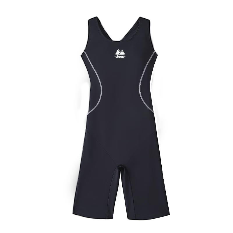 JEEP Women's Racing Professional One-Piece Square Leg Swimsuit Classic Black L