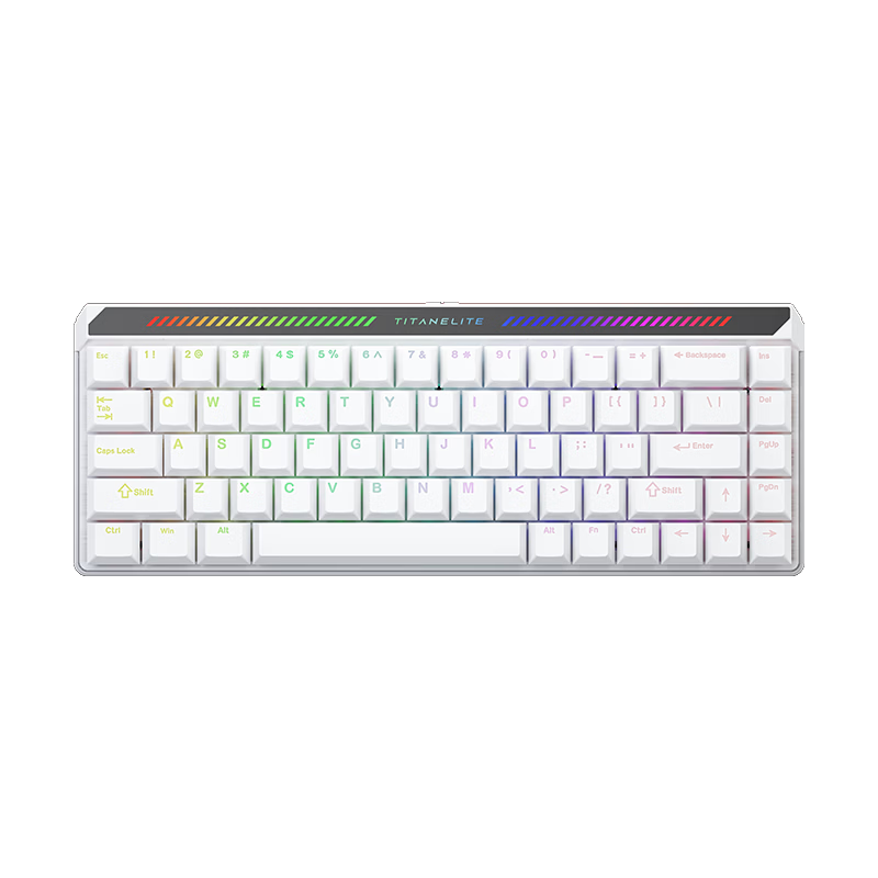 Meijia Lion TITAN 75 Turbo Gaming Magnetic Axis Keyboard Wired Customizable RT Mode 75 Keys Moonlight White Dual Light Position Snowshine Switch