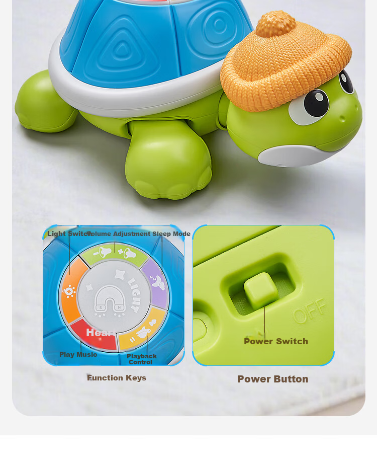 Aojia Baby Toy Crawling and Head Lifting Training 0-6 Months Learning to Crawl Guide for Children 0-1 Year Old Infant Large Turtle 16