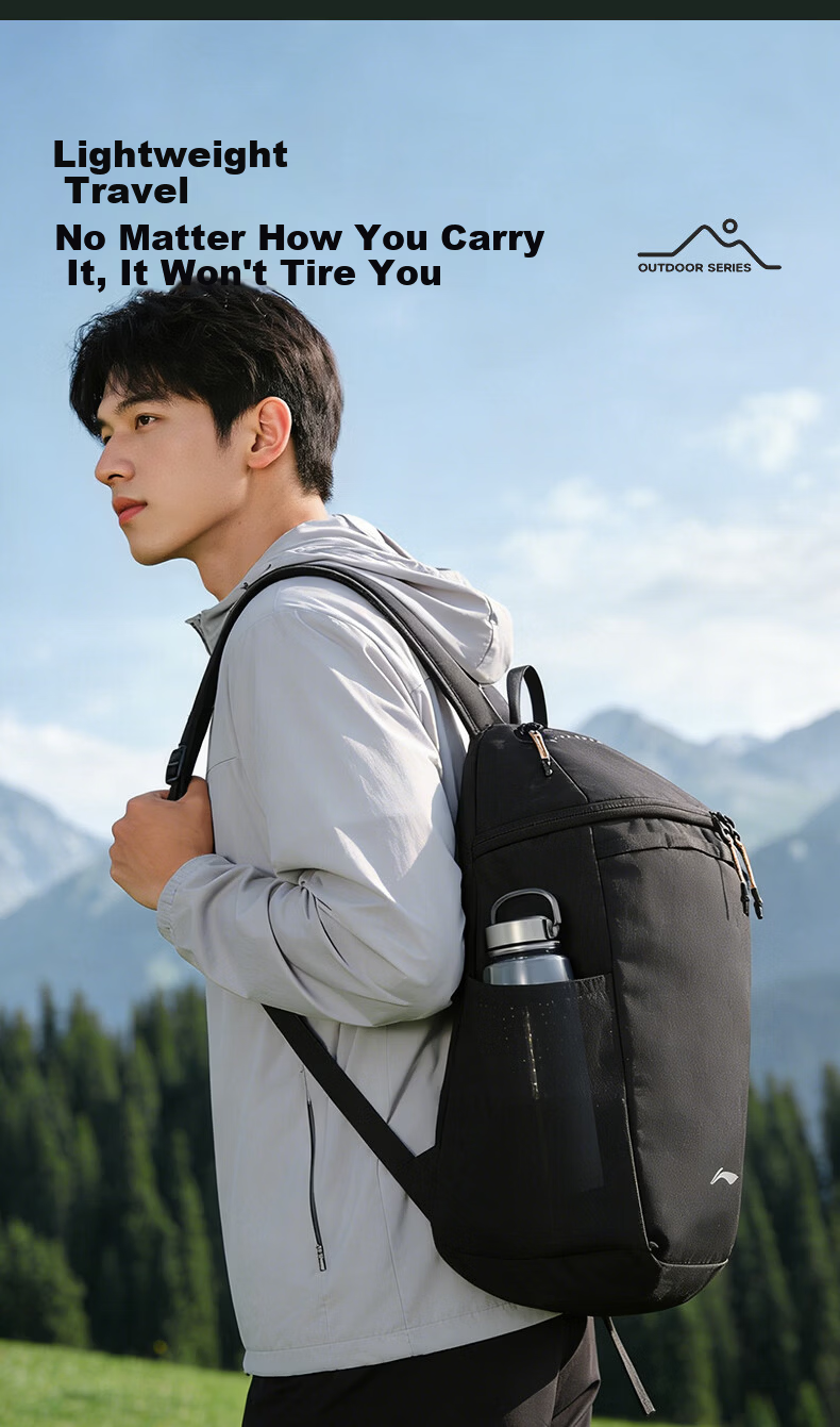 LI-NING Backpack Hiking Mountaineering Sports Outdoor Cycling Portable Commuter Unisex College Student School Travel Bag 4