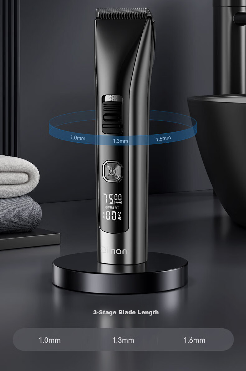Qiman Professional Hair Clipper Electric Hair Trimmer Upgraded 2-Speed Power Men's Home Barber Haircut Tool 12