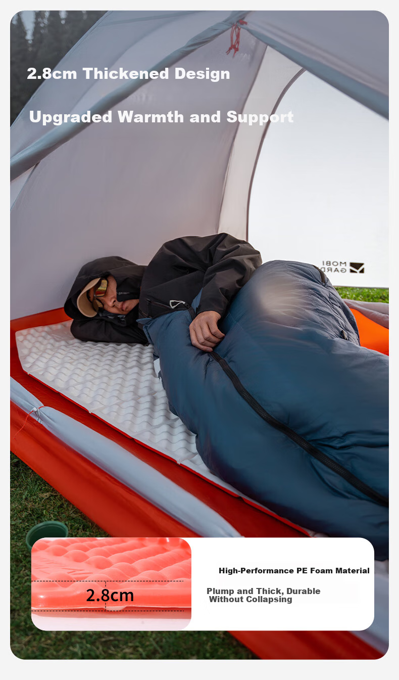 MOBIGARDEN Xueling Envelope R3.2 Egg Nest Mat Outdoor Camping Foldable Moisture-Proof Mat NX25663013 Rizhao Jinshan Orange 12