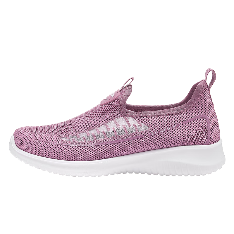 Warrior Women's Summer Slip-On Breathable Mesh Elderly Beijing Cloth Shoes 0603-1 Light Purple Size 39