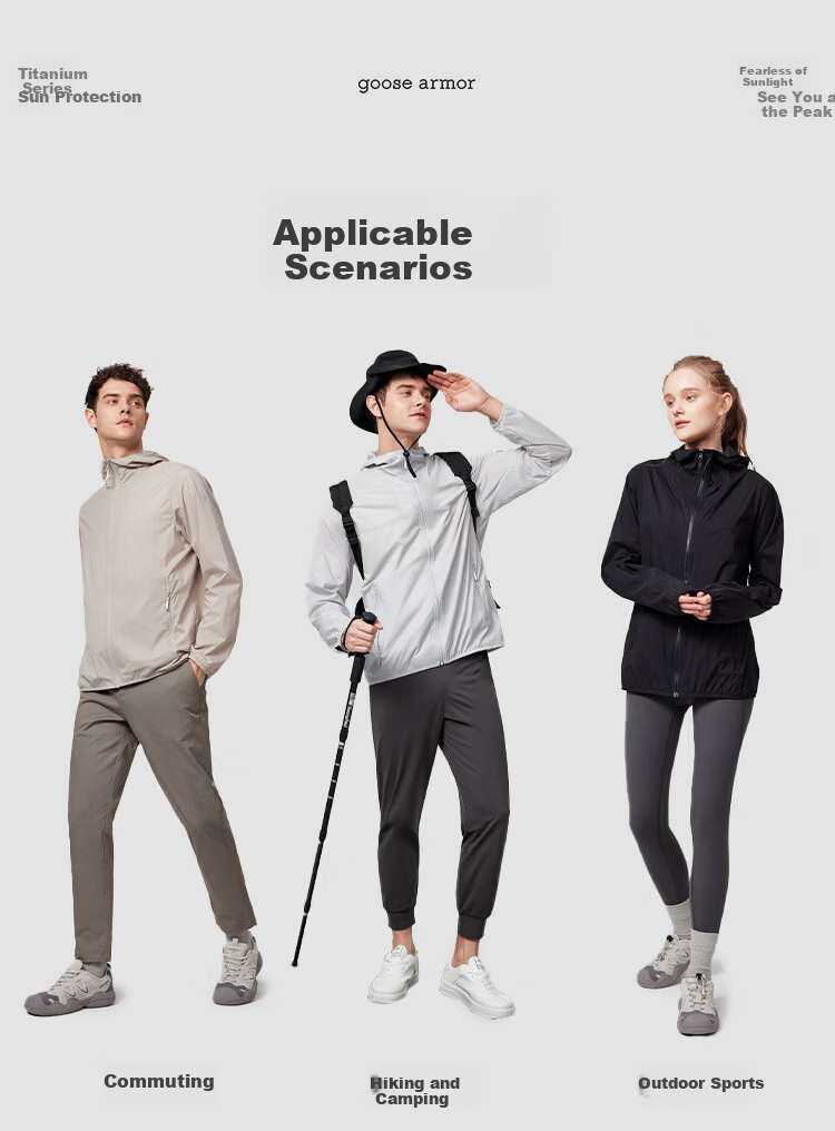 Tianshi Goose Armor Spring Summer New Ultra-thin Breathable UV Protection Skin Jacket Unisex G427 Black S 12