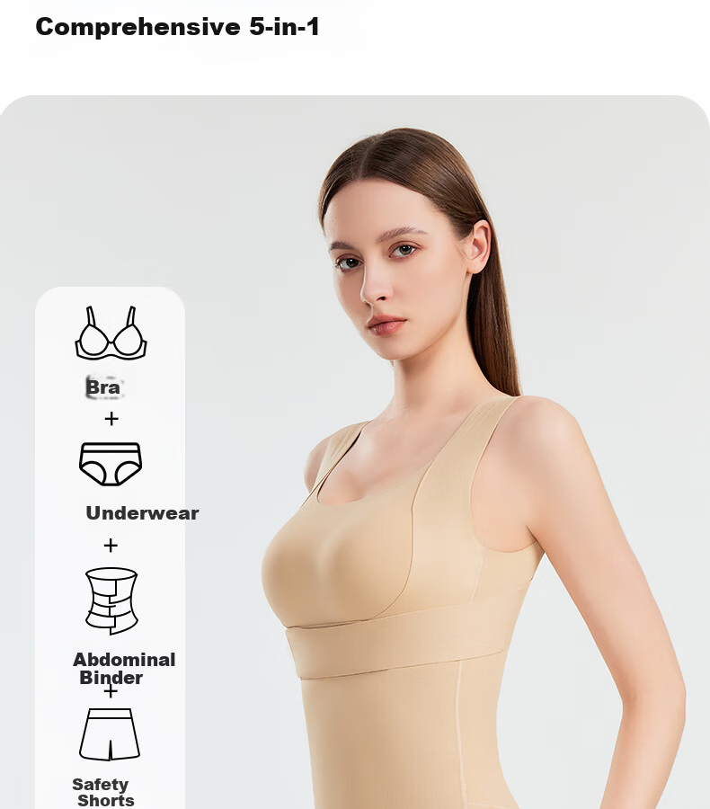 GRACEWELL Women's One-Piece Shapewear Body Shaper Tummy Control Butt Lifting Back Closure Wireless Seamless Slimming Bodysuit Nude M 21