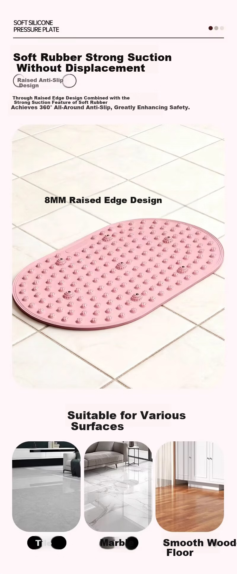 Chengyue Liquid Soft Gel Acupressure Board Ultra Slow Running Foot Massage Mat Foot Acupoint Therapy Toe Gray CY-622 10