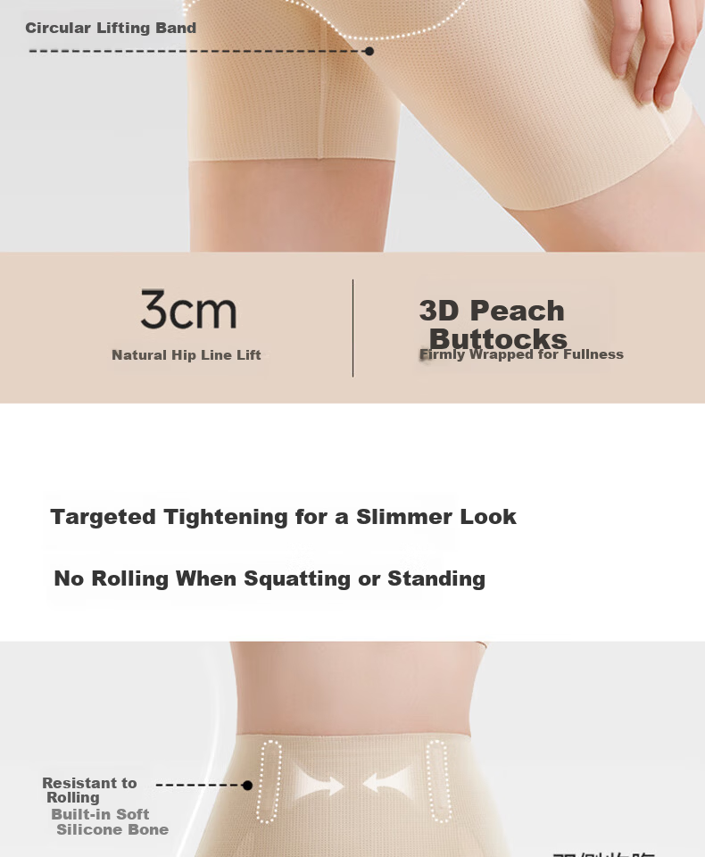 LUCKMEEY [Wang Ju's Choice] Mid-Rise Tummy Control Pants, Strong Shaping, Belly Slimming, Butt-Lifting, Anti-Chafing, Breathable Safety Shorts 9