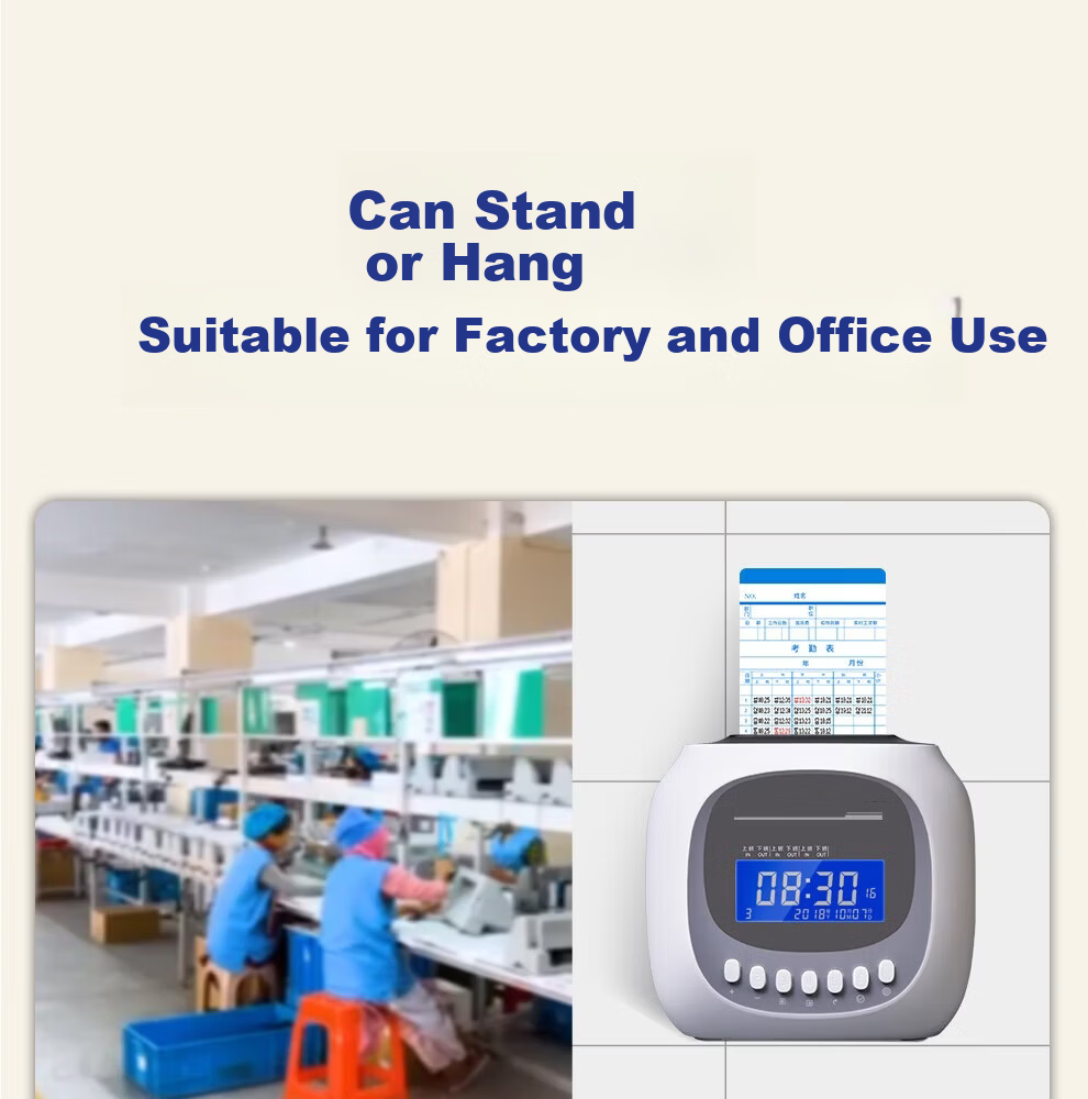 Gezhi M880 Time Card Attendance Machine Paper Card Employee Student Check-in Clock Microcomputer Automatic Paper Feed and Eject Attendance Recorder 9