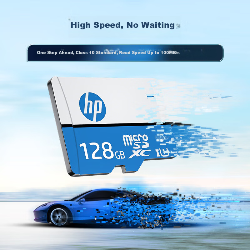 HP 32GB TF (MicroSD) Memory Card U1 C10 High-Speed Blue Card 100MB/s Read Speed Dash Cam & Surveillance Camera Storage Card