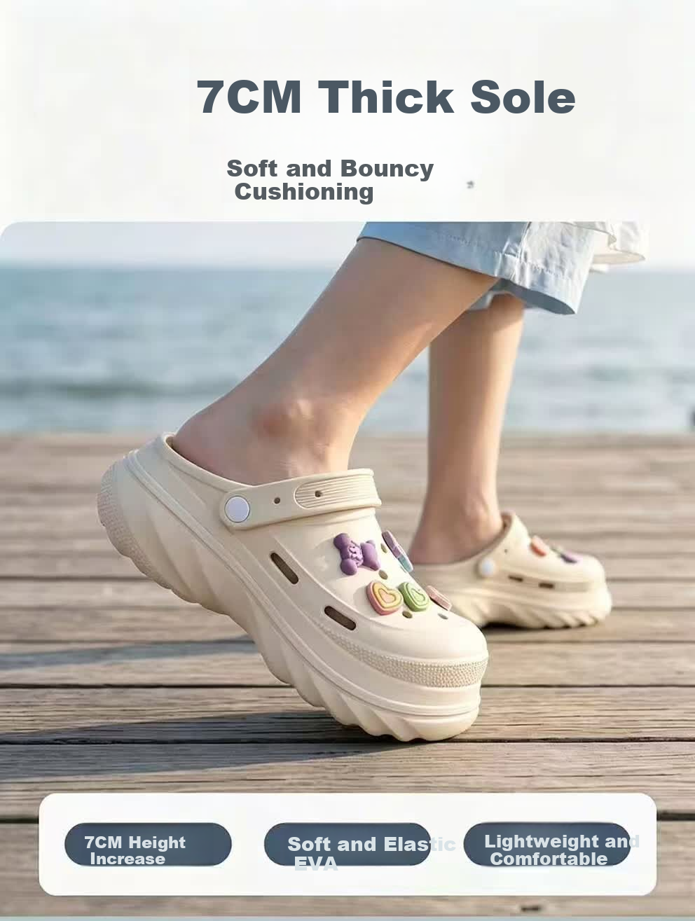 Seven Color Spinning Women's Summer Hollow Out Shoes Height Increasing Slimming Outdoor Non-Slip Nurse Surgical Room Slippers Blue Size 40-41 3