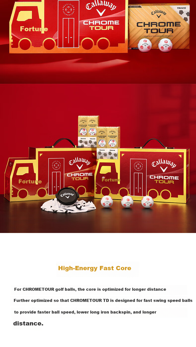 Callaway 2026 Year of the Horse Golf Four-Layer Ball New Year Gift Box with Two Fu Character Balls 5