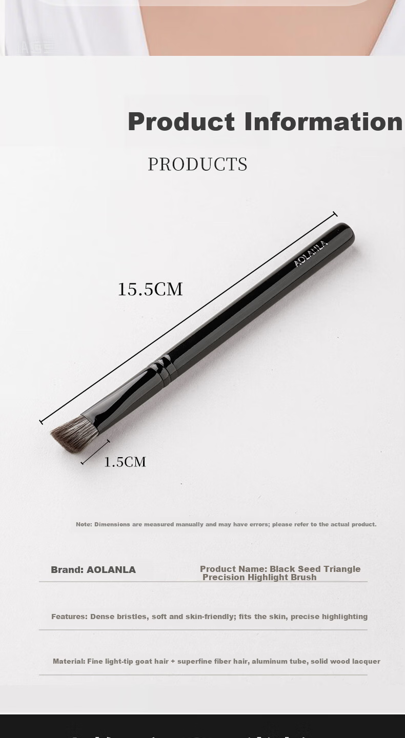 AOLANLA Triangle Highlight Brush Contour Concealer Precision Nose Shadow Makeup Brush for Eye Inner Corner and Mouth Corner Brightening 9