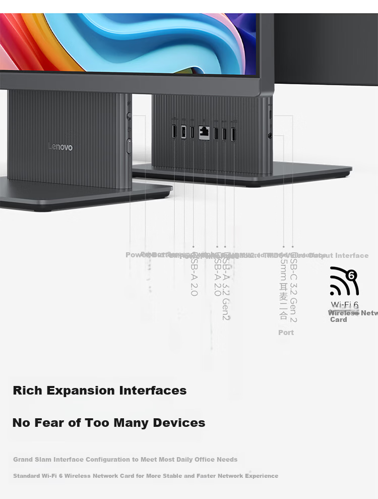 Lenovo Xiaoxin All-in-One Desktop Computer 27-inch (Core U7-256V 16GB 1TB SSD Wireless Keyboard and Mouse Win11) Deep Space 7