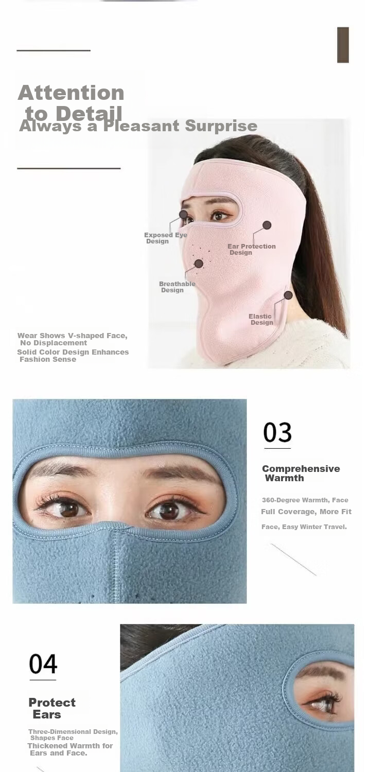 LangSha Winter Cold Protection Face Mask Full Face Windproof Warm Mask Autumn Winter Cycling Headgear Ear Protection Motorcycle Face Guard 4