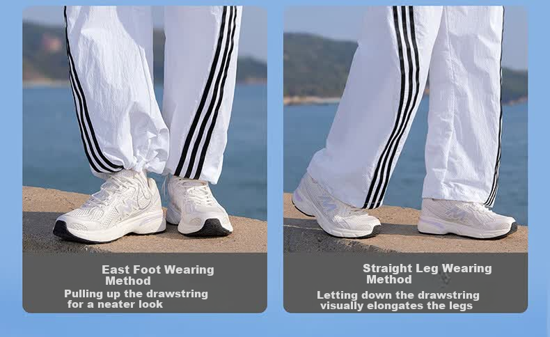 CAMEL Women's Sports Casual Long Pants American Retro Three-Stripe Straight-Leg C26BAYL6093 Phantom Black L 5