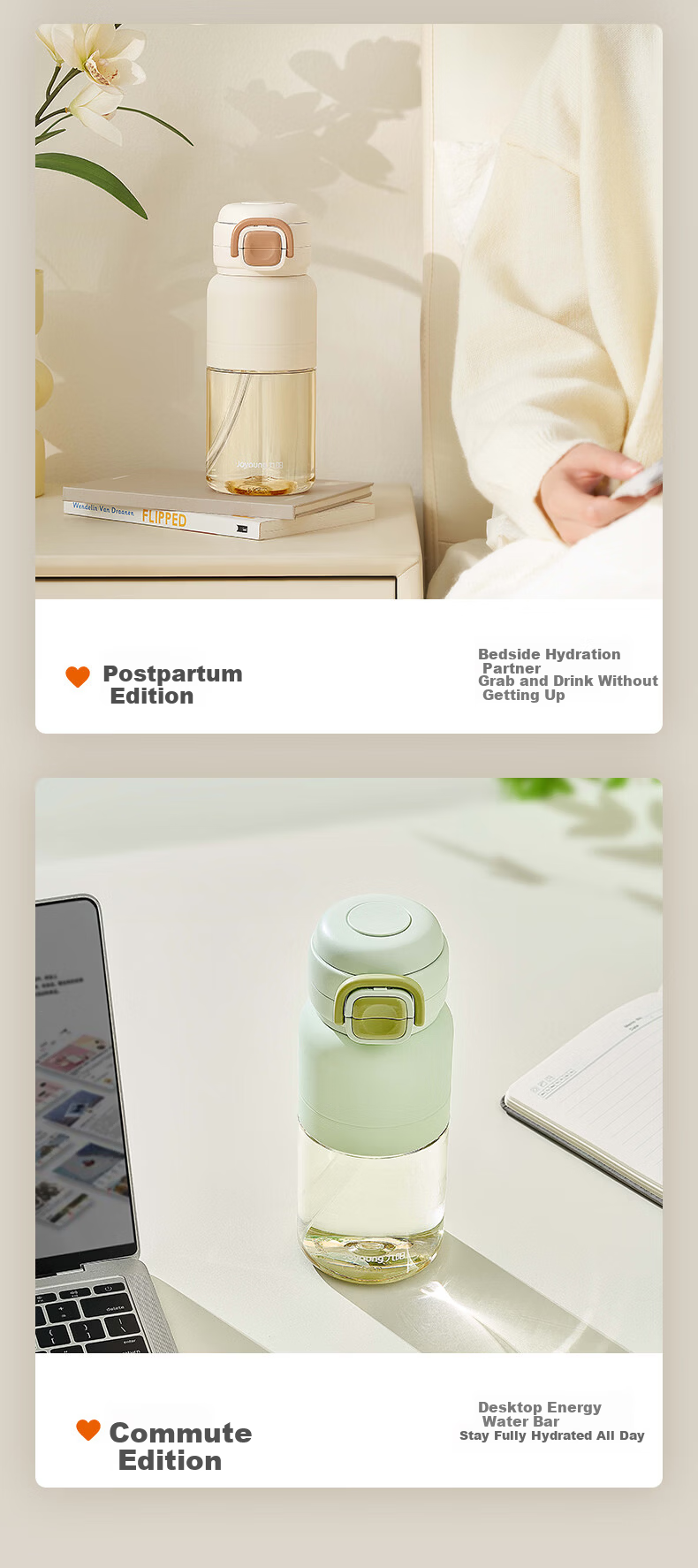 Joyoung Large Capacity Plastic Straw Cup Summer PPSU Water Bottle for Pregnant Women, Children, and Students High-Quality Water Bottle 12