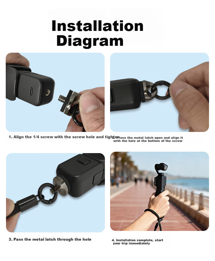 Smorss Lanyard Strap for DJI Pocket 4/3, Crossbody and Wrist Strap, Anti-Drop Retractable Safety Rope for Osmo Pocket 3 Camera Accessories 12