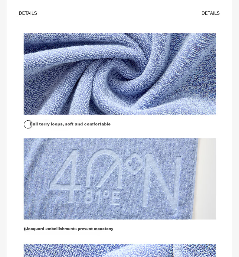 Grace Bath Towel 100% Pure Xinjiang Cotton Super Absorbent Large Bath Towel Lint-Free for Shower and Sports 19