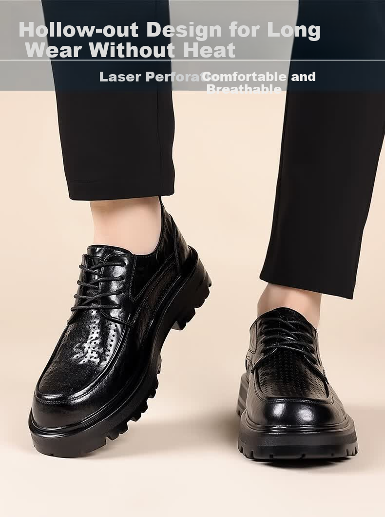 Bull Family [Zhang Ruoyun Edition] Men's Spring Autumn New Casual Versatile Business Formal Leather Shoes Thick Sole Derby Shoes 11