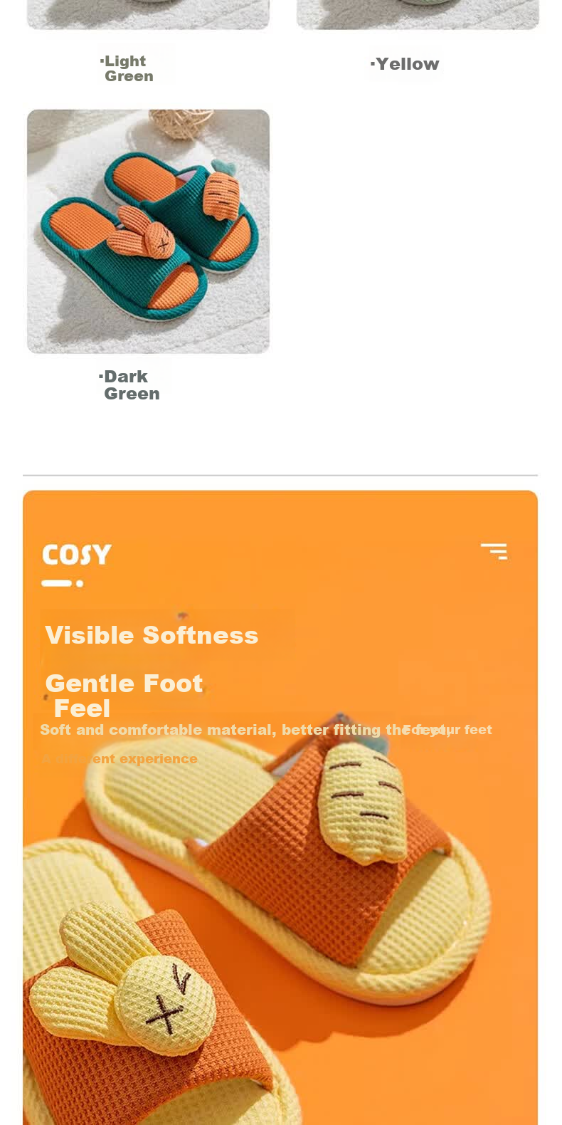 Ganmai Children's Linen Slippers Girls Summer Home Couple Cartoon Parent-Child Four Seasons Indoor Cool Slippers Yellow Size 28-29 4