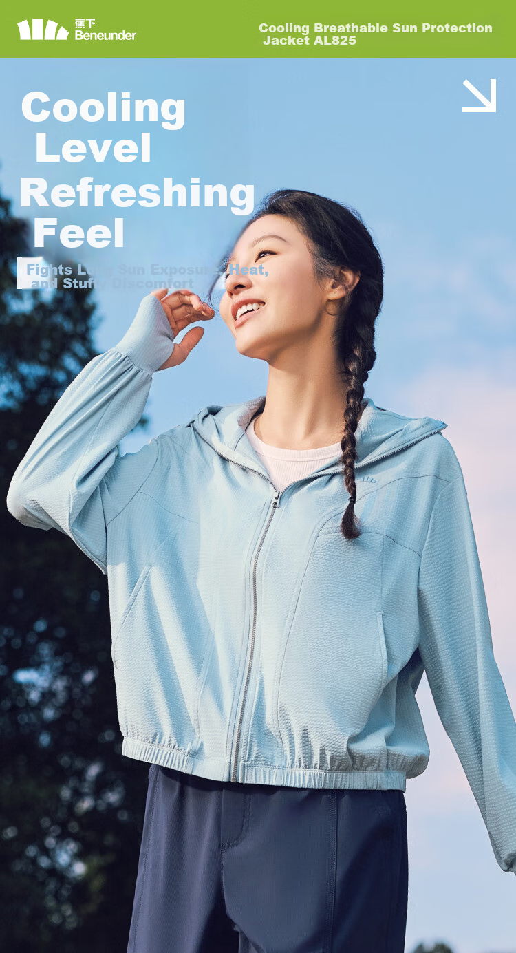 Beneunder Women's Sun Protection Clothing, Summer Cool-Feeling Quick-Dry Sun Protection Garment, Outdoor Sports UV-Resistant Jacket AL825 2