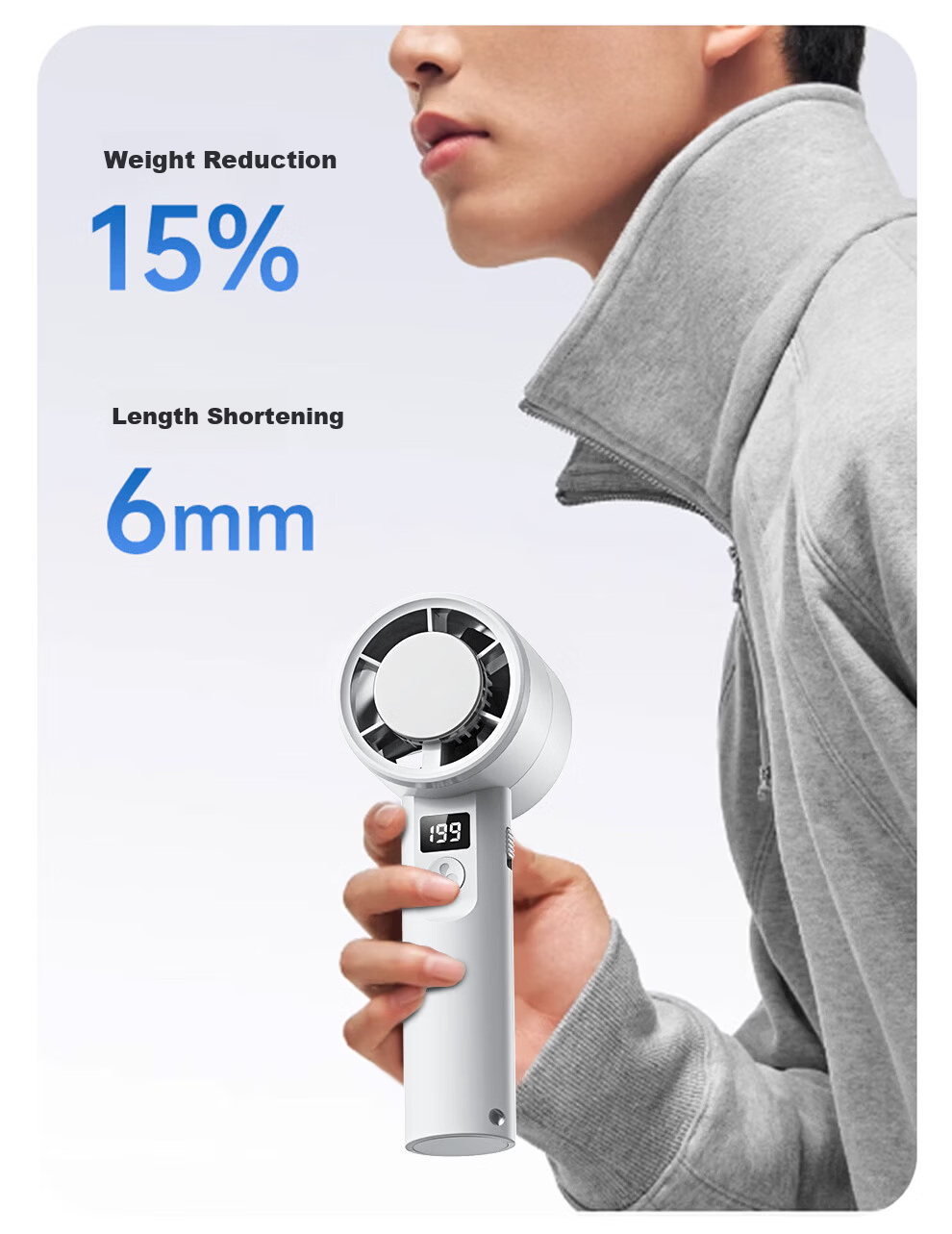 YOUMKR 199-Level Cooling Handheld Desktop Semiconductor Cooling Fan Long Battery Life Portable USB Small Fan High Airflow Rechargeable Cooling Device for Dorm Students 12