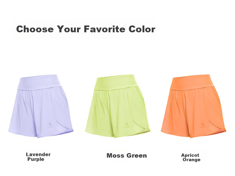 CAMEL Women's Sports Shorts Cooling Breathable Anti-Exposure Training Running Shorts Y26BA4L0008 Windflower Purple XXL 15