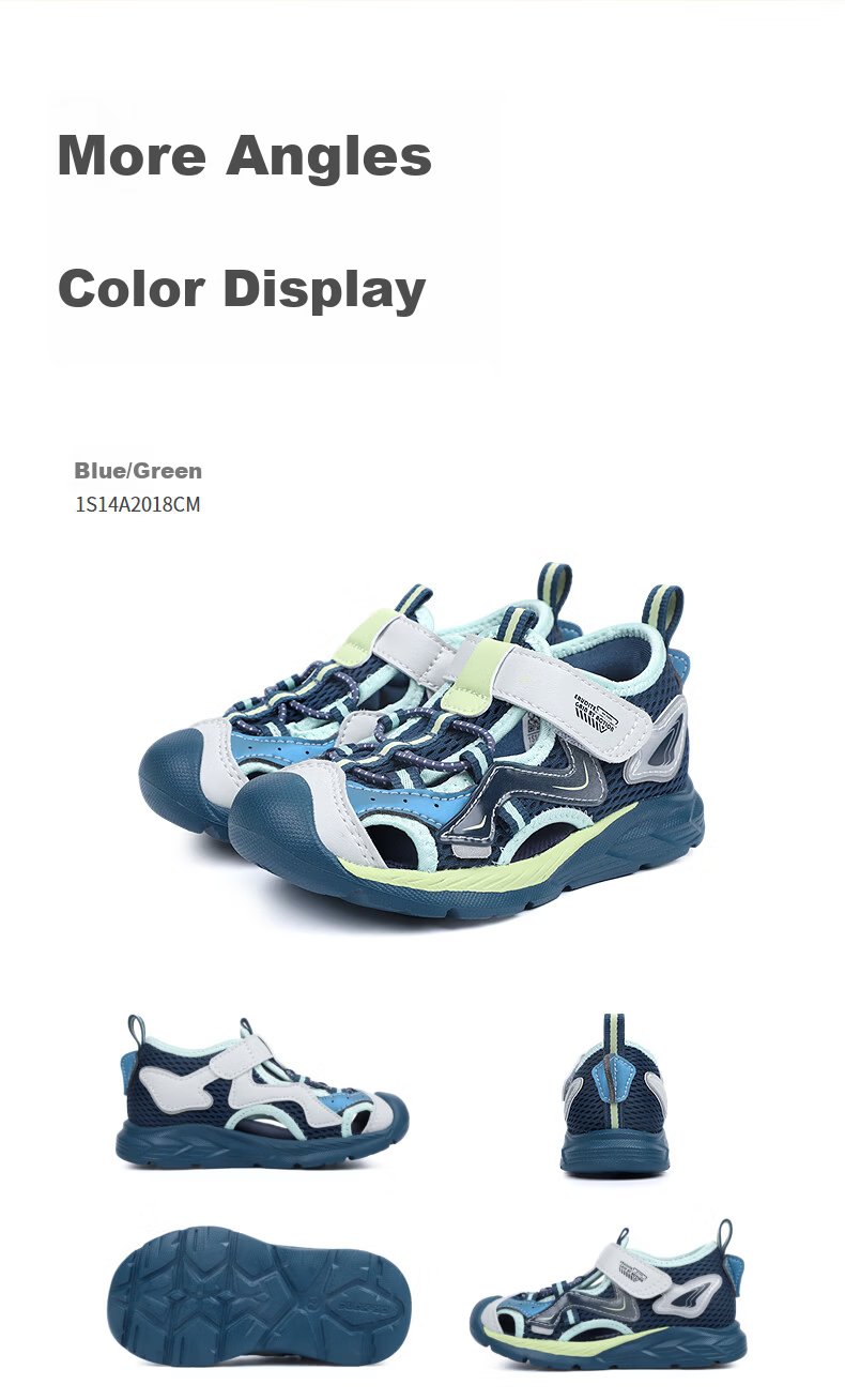DR·KONG Jiang Doctor Toddler Walking Shoes Summer Boys Casual Breathable Closed-Toe Sandals Blue/Green Size 24 6
