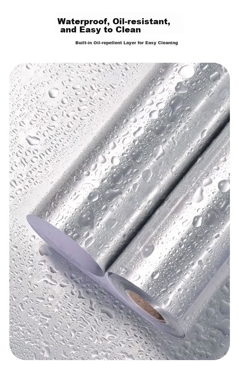 Cuttlefish Refrigerator Elevator Renovation Sticker Self-Adhesive Furniture Color Change Film Stove Protective Film Metal Brushed Silver 40*300cm 10