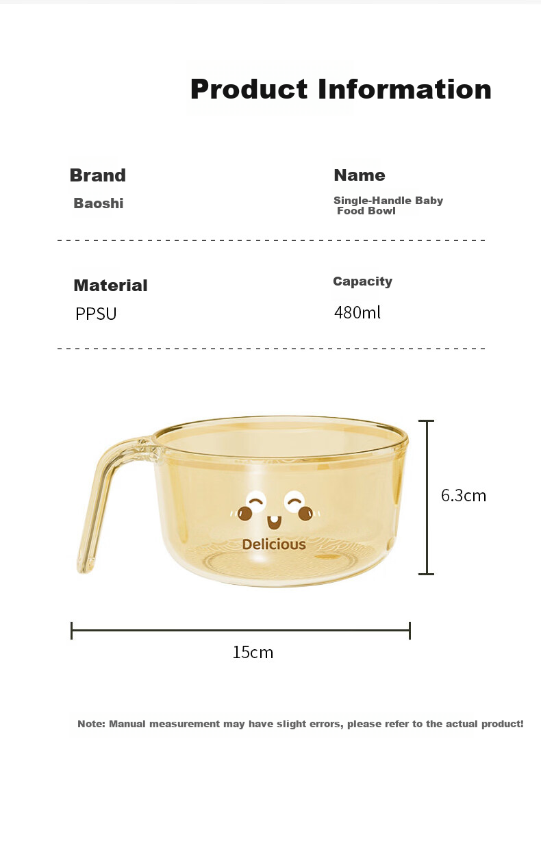Baoshi PPSU Baby Feeding Bowl Newborn Water and Milk Feeding Baby Grinding Bowl Rice Cereal Bowl and Spoon Tableware 9