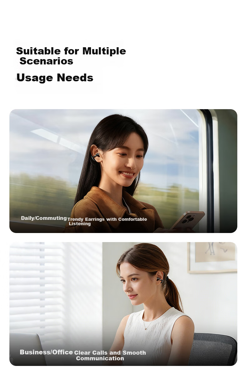 Nsve Nengzhi SE2 [2026 Latest Model | Harman Kardon Level] Bluetooth Clip-On Bone Conduction Open Wireless Non-In-Ear Sports Noise Cancelling Earphones for Apple 10
