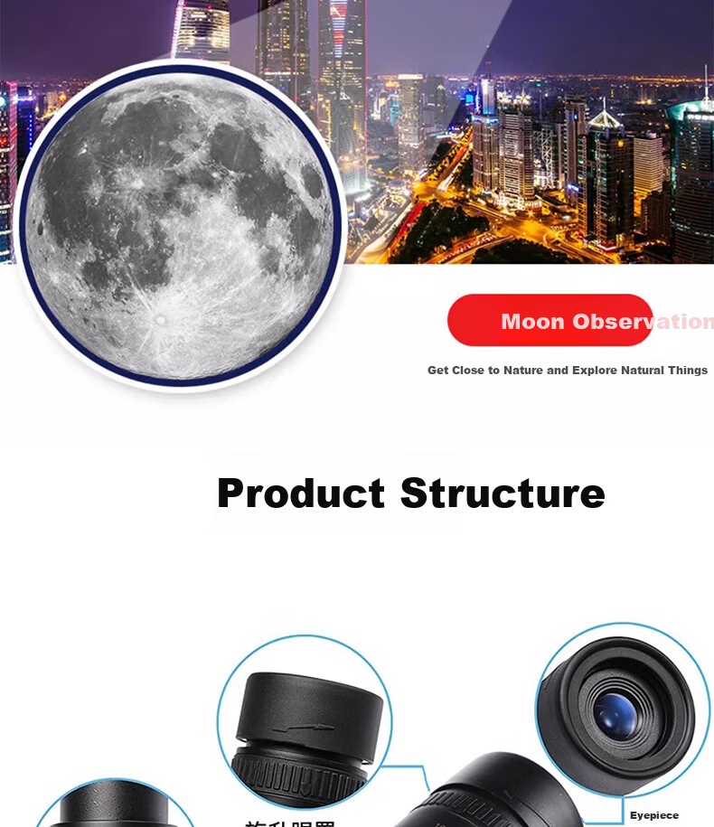 HUGE Monocular Telescope Zoom Portable Outdoor Birdwatching High-Power HD Professional Concert Phone Photography 15
