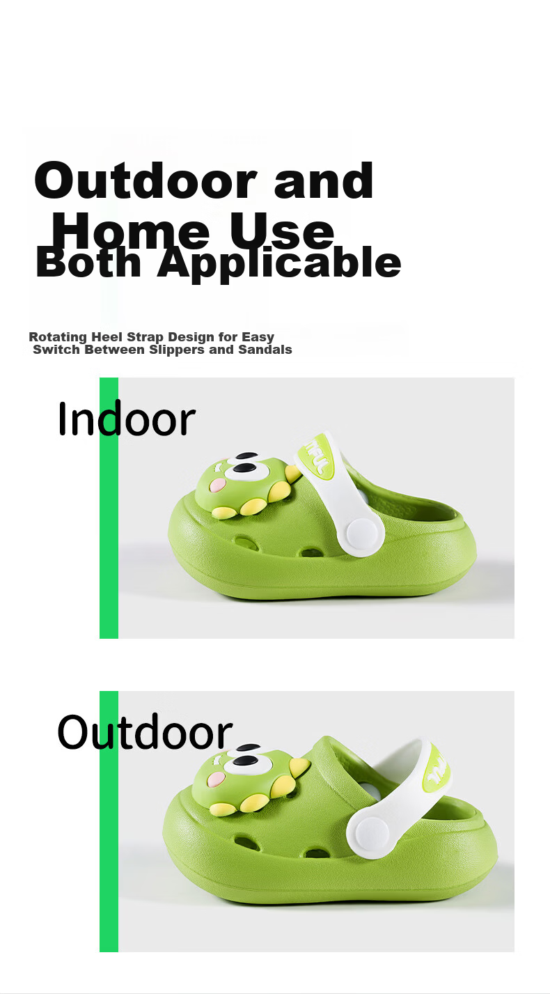OUYUN Kids Slippers Clogs Baby Summer Non-Slip Indoor Bath Shoes Rhine Dinosaur Size 18 12