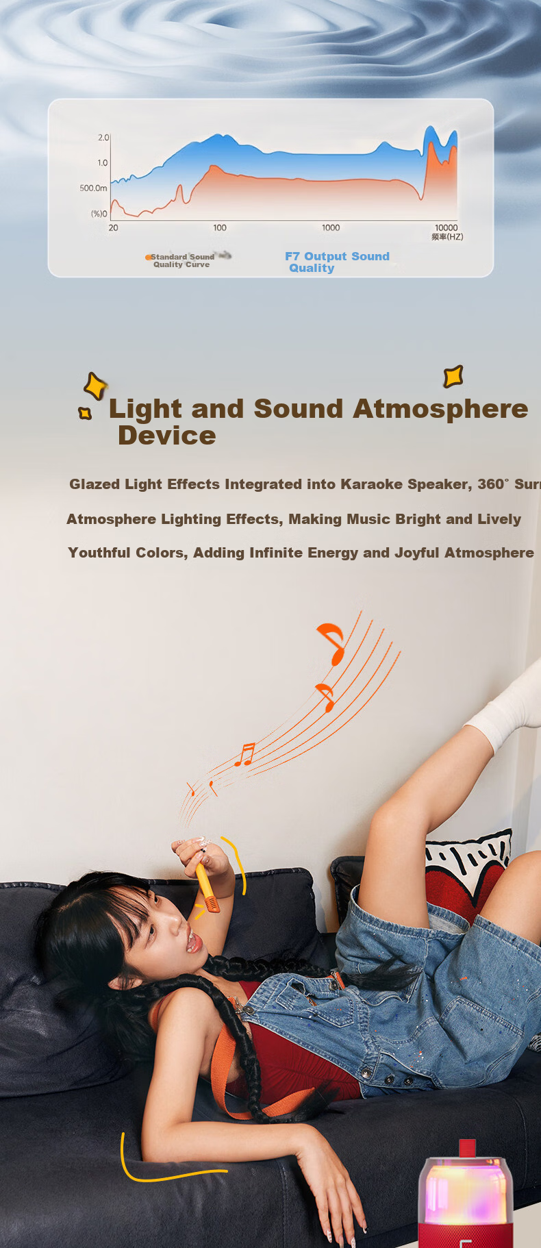 Ledo Cola Red Karaoke Microphone Speaker All-in-One Home KTV Set with Sound Card Outdoor Bluetooth Speaker Karaoke Machine Compatible with TV Valentine's Day Children's Day Gift 7