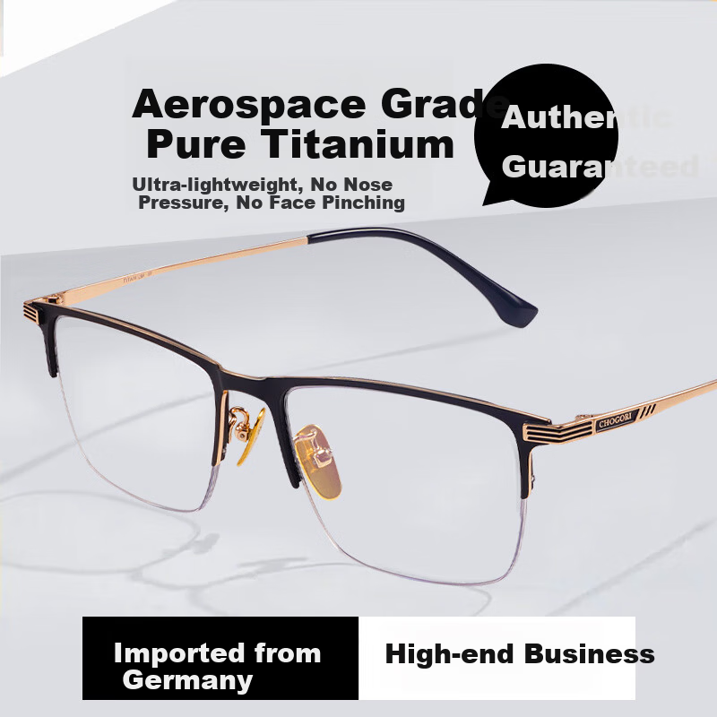 ARNO Focus On Your Eyes Men's Reading Glasses Imported Titanium Frame HD Blue Light Blocking Fashion Portable E207J +1.50 Diopter