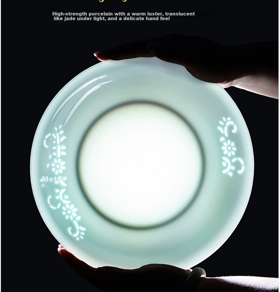 Chen Jing Dezheng Porcelain Celadon Exquisite Bowl and Plate Dinnerware Set Home Use 2026 New Bowl Set Housewarming Gift 12