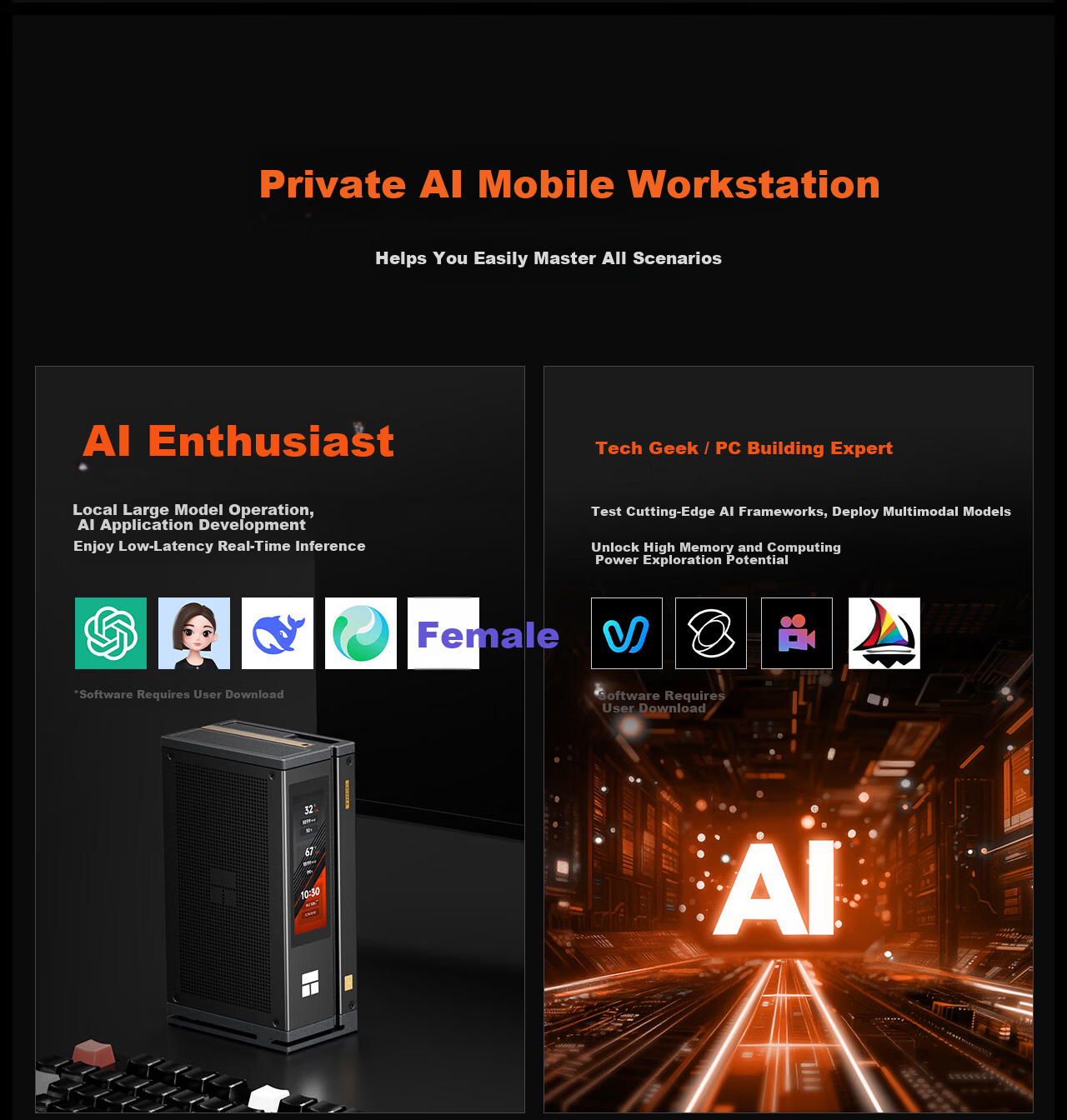 Thermalright R1 Liquid Cooling AI Mini Workstation Desktop Mini PC OpenClaw Local Deployment Lobster Farming (AMD Ryzen AI Max+395/128GB/2TB/8060S) 17