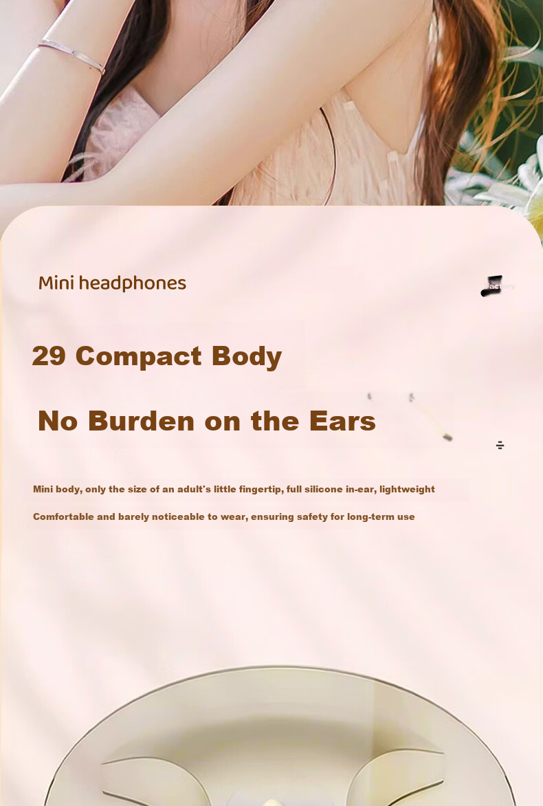 EZHK Mini Bluetooth Earbuds Invisible Hidden Work Earphones Ultra-Compact In-Ear 2mm Design for Discreet Use 4