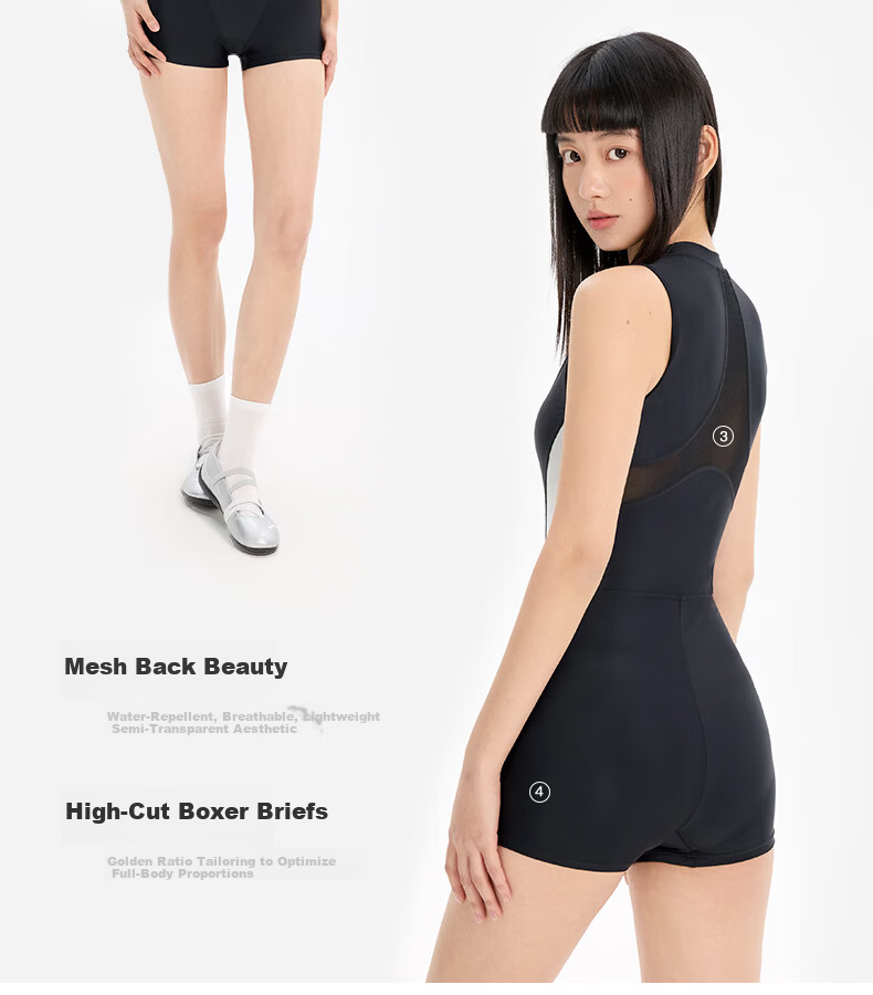 LI-NING Women's Premium 2026 New One-Piece Square-Leg Specialized Sun-Protective Racing Swimsuit 1332 Deep Purple XL 6