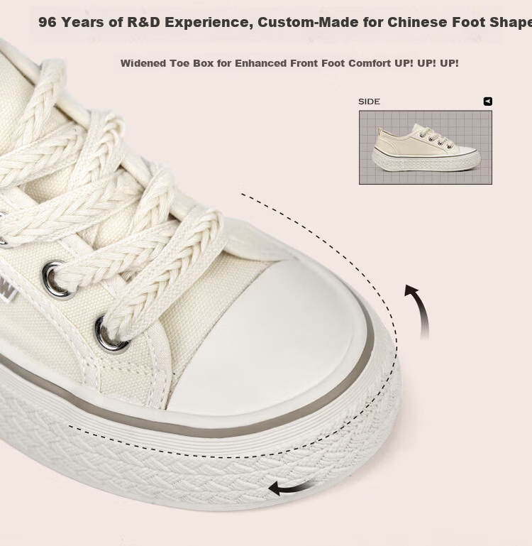 Warrior Official Women's Canvas Shoes 2026 Summer New Breathable Outdoor Casual Shoes Beige Size 35 10
