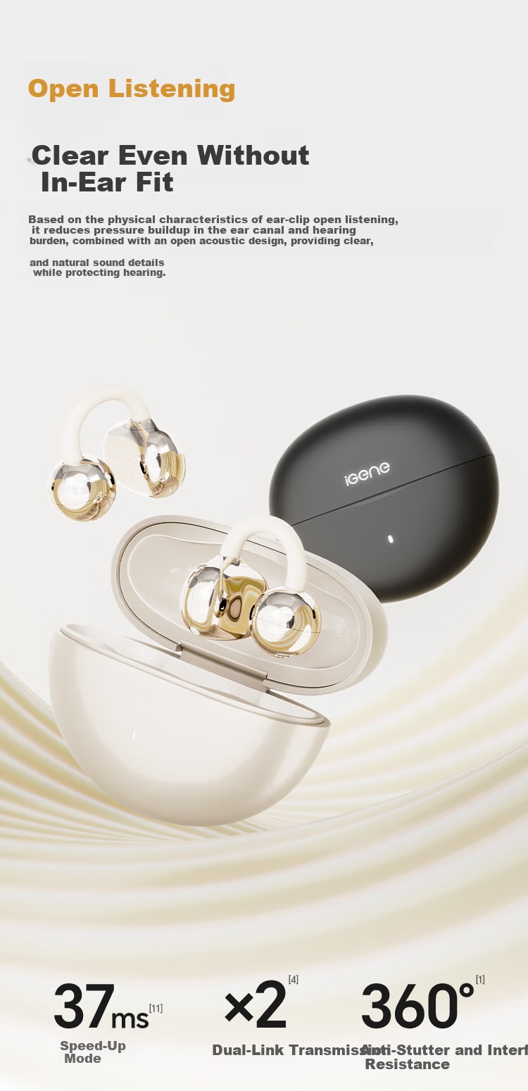 JiYin [Exquisite Fully Equipped 48 Hours] 6.0 Bluetooth Clip-On Earphones Music Sports Running Long Battery Life Open Non-In-Ear Bone Conduction Concept Ear Hook New Model Jinbang 13