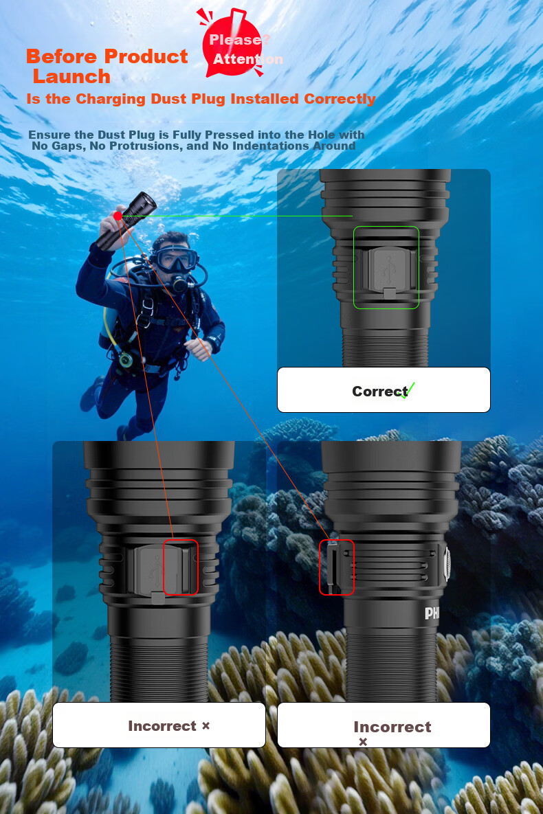 PHILIPS Flashlight High Brightness 200000 Lumens Long Battery Life Portable Military Outdoor Waterproof Rechargeable Durable Home Emergency 3251 7
