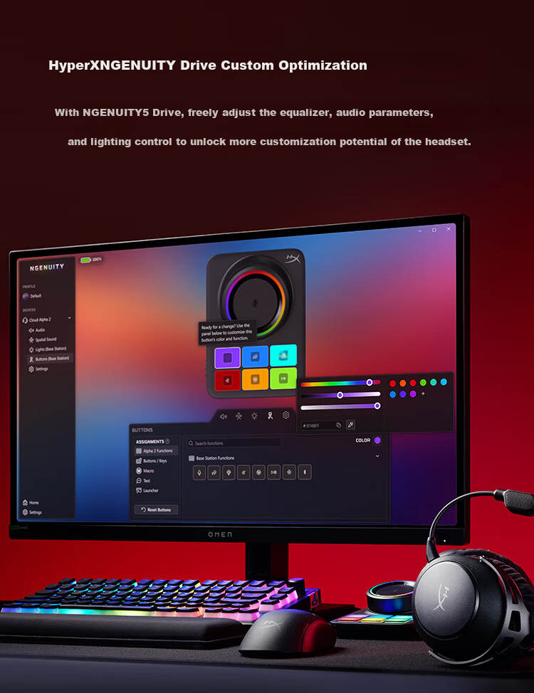HYPERX Alpha II Wireless Black Over-Ear Gaming Headset Long Battery Life Compatible with Call of Duty: Modern Warfare II 5