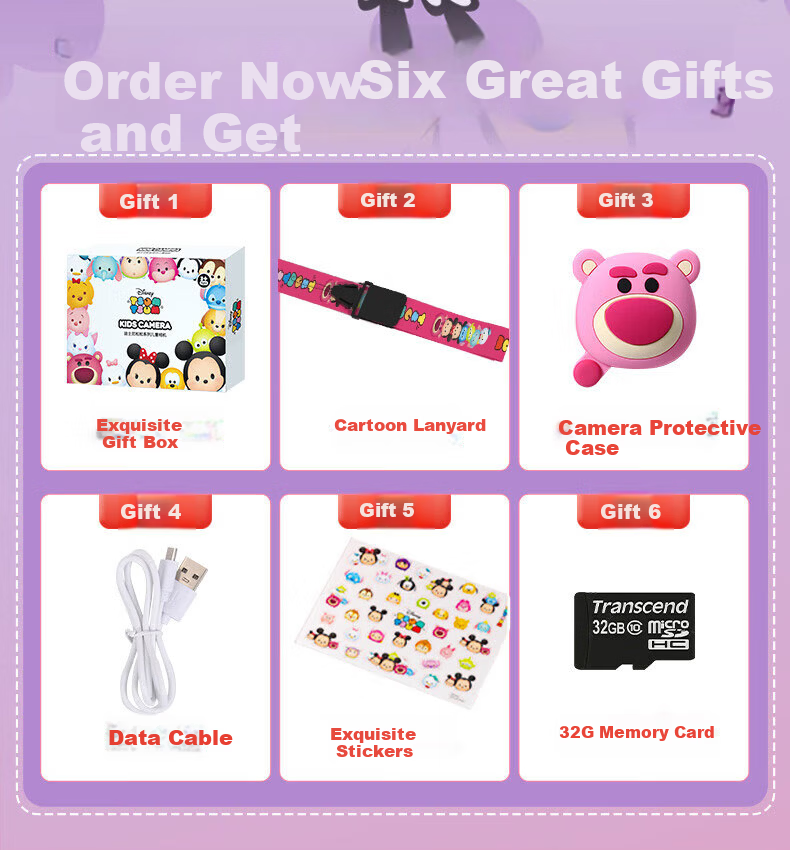 Disney HD Digital Camera CCD Color Video Beauty Portable Anti-Shake Kids Student Gift Nick 2