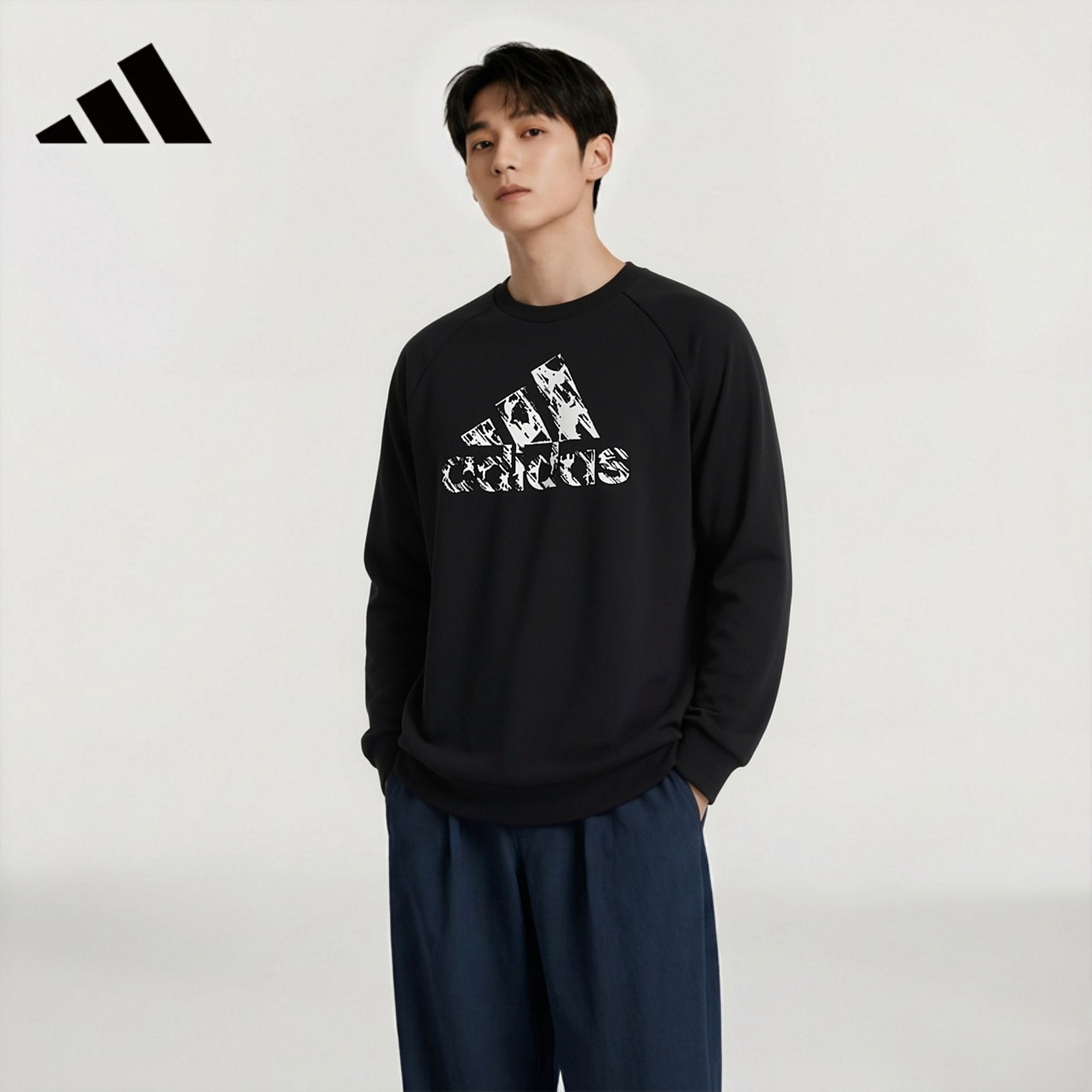 Adidas Men's Spring Pullover Hoodie Warm Casual Sportswear ADILS22-BW Black XS