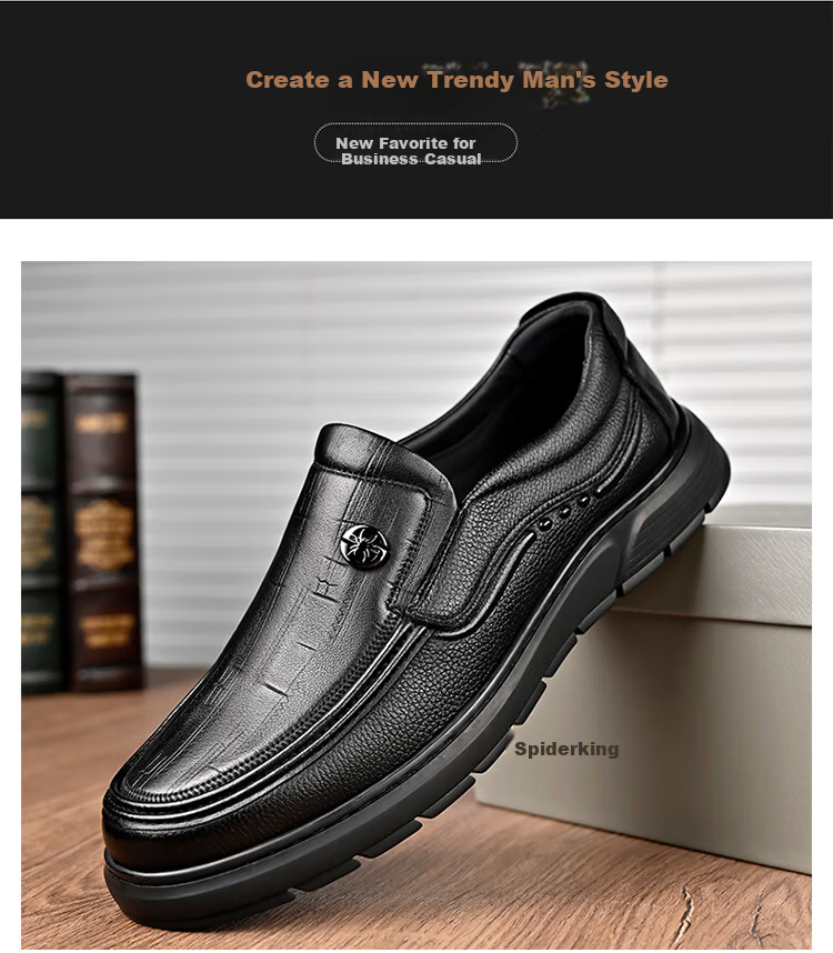Spider King Men's Shoes 2025 Autumn Winter New Lambskin Soft Breathable Business Casual Dad Shoes Brown Size 40 8