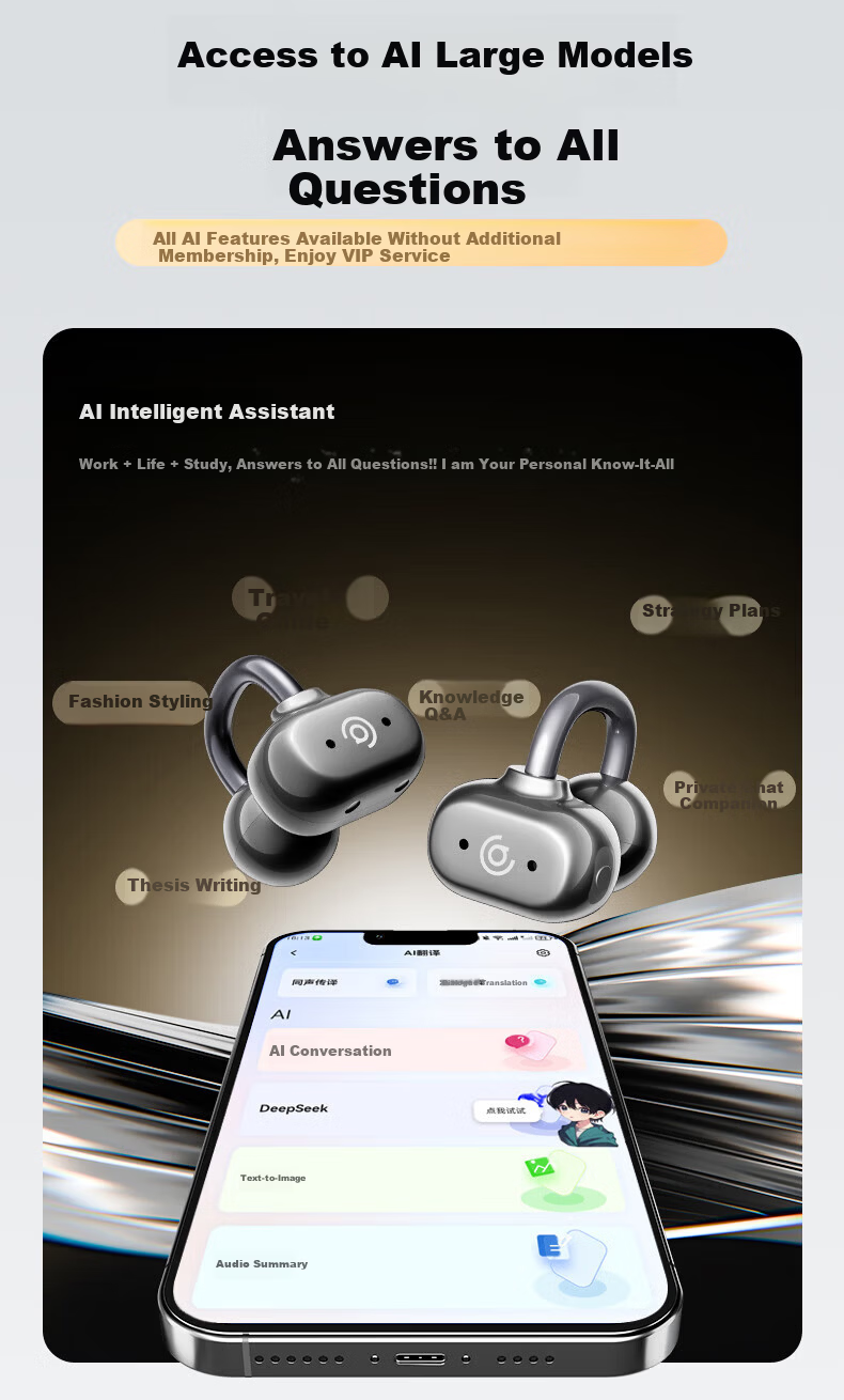 Aigo True Bone Conduction Clip-On Bluetooth Kids Earphones IP68 Waterproof Open-Ear Wireless Sports Noise-Cancelling Headset GS10 Purple 6