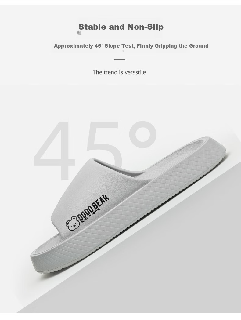 Guoluofi Men's Summer Indoor Non-Slip Slippers Couple Thick Sole Soft Feel Outdoor Black Size 42-43 6