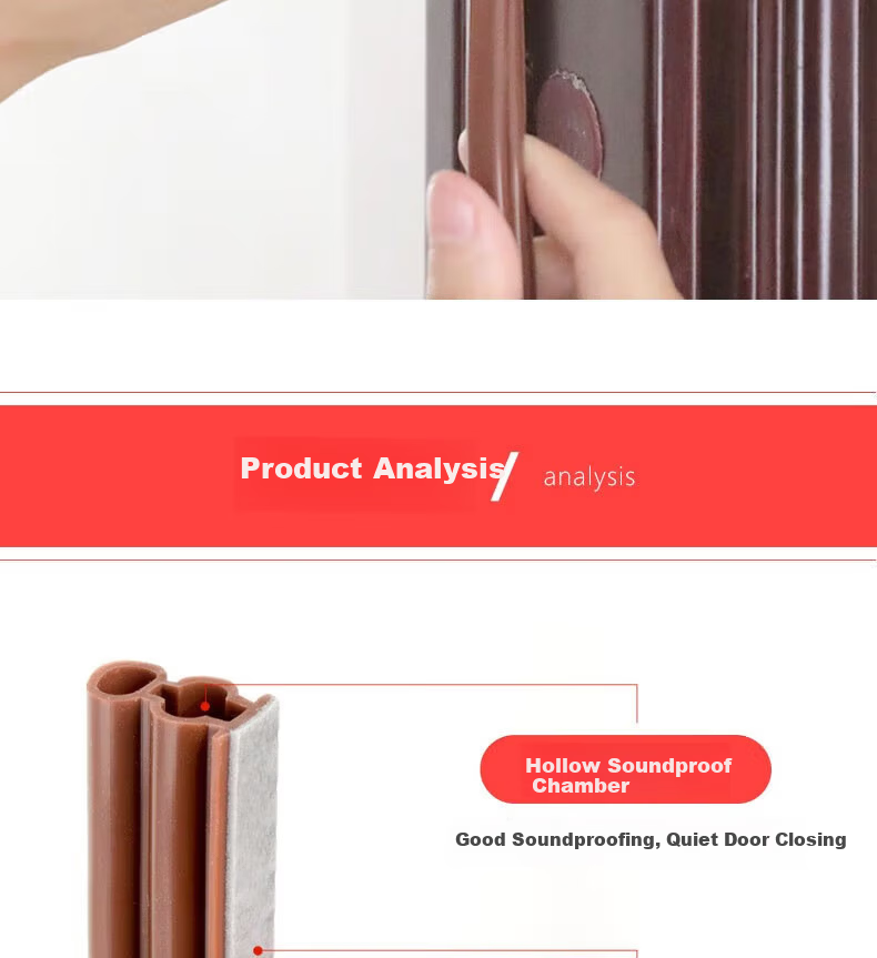 Oumai Anti-theft Door Sealing Strip 10x6mm Weatherproof Soundproof Door Gap Insulation Strip 9